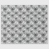 Schachbrettcoquette Schwarz/Weiß Geschenkpapier (Flach)