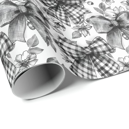 Schachbrettcoquette Schwarz/Weiß Geschenkpapier (Rolleneckpunkt)