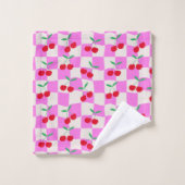 Schachbretter auf rosafarbenen Karton Badhandtuch Set (Waschlappen)