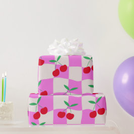 Schachbretter auf rosafarbenen Karton Geschenkpapier