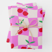 Schachbretter auf rosafarbenen Karton Geschenkpapier Set (Beispiel)