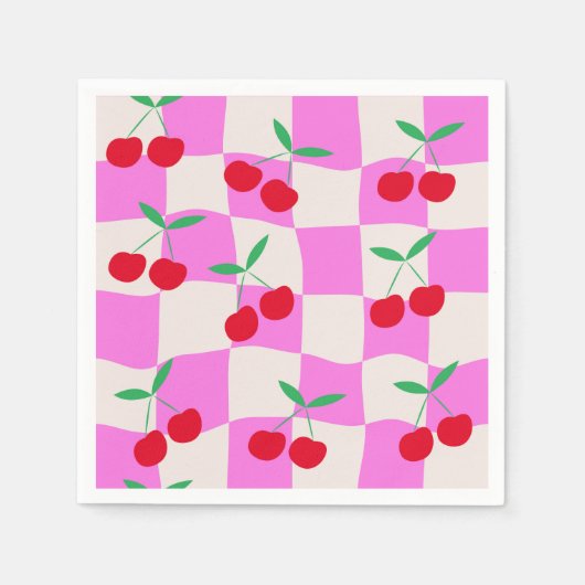Schachbretter auf rosafarbenen Karton Serviette (Vorderseite)
