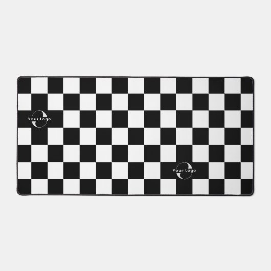 Schachbretter für das Schwarz-Weiß-Firmenlogo Schreibtischunterlage (Vorderseite)