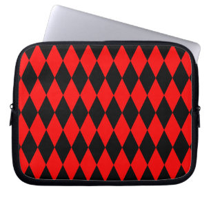 Schachbretter mit Red & Black Diamond Raute Laptopschutzhülle