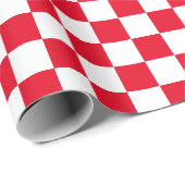 Schachbretter mit weißem und rotem Schachbrett Geschenkpapier (Rolleneckpunkt)