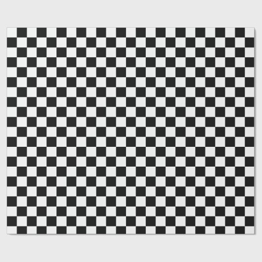 Schachbretter mit weißem und schwarzem Schachbrett Geschenkpapier (Flach)