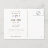 Schachbretter + Punkte - Save the Date individuell Ankündigungspostkarte (Rückseite)