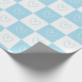 Schachbretter und Herz Geschenkpapier (Ecke)