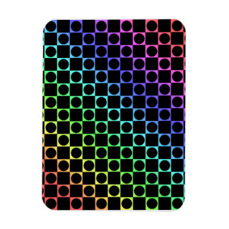 Schachbretter und Kreise, Regenbogen und Schwarz Magnet