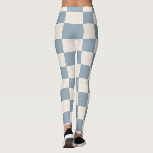 Schachbretter "Worn Blue" Leggings (Rückseite)