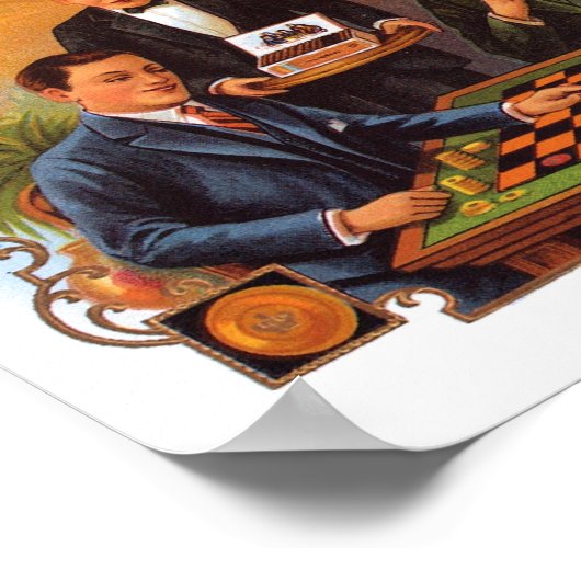 Schachbretter-Zigarrensiegel Poster (Ecke)