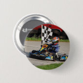 Schachbrettflaggenknopf Button (Vorne & Hinten)