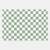 Schachbrettgrün und weiß geschenkpapier set (Vorderseite 2)