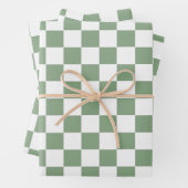 Schachbrettgrün und weiß geschenkpapier set (Beispiel)