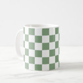 Schachbrettgrün und weiß kaffeetasse (Vorderseite Links)