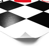 Schachbrettherz Valentinstag Black&White Fotodruck (Ecke)