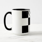 Schachbrettherz Valentinstag Black&White Tasse (Links)