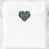Schachbrettmuster Design Herz-Aufkleber (Tasche)