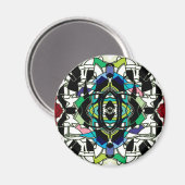 Schachbrettmuster Design Magnet (Vorderseite/Rückseite)