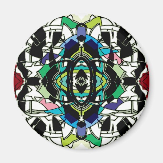 Schachbrettmuster Design Magnet (Vorne)