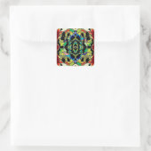 Schachbrettmuster Design Quadratischer Aufkleber (Tasche)