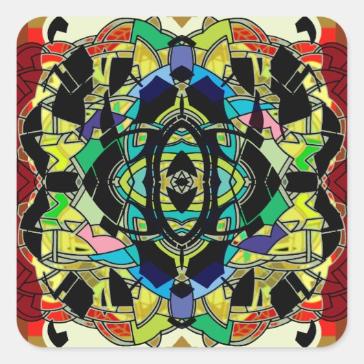 Schachbrettmuster Design Quadratischer Aufkleber (Vorderseite)