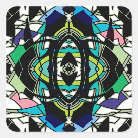 Schachbrettmuster Design Quadratischer Aufkleber (Vorderseite)
