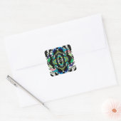 Schachbrettmuster Design Quadratischer Aufkleber (Umschlag)