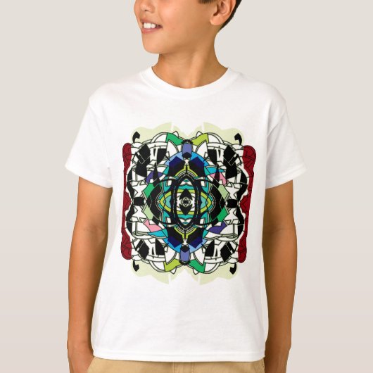 Schachbrettmuster Design T-Shirt (Vorderseite)