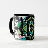 Schachbrettmuster Design Tasse (Vorderseite Links)
