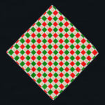 Schachbrettmuster druckt grünes, rotes Weihnachtsg Halstuch<br><div class="desc">Dieses festliche Bandana für Haustiere weist ein niedliches Imitat mit einem goldenen Glitzer-Pfotenmuster auf einem rot-grünen Schachmuster auf.</div>