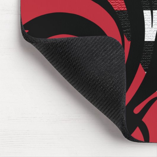 Schachbrettmuster | Dunkelrot, weiß, schwarz Mousepad (Ecke)