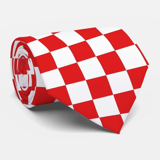 Schachbrettmuster Exklusive für Kroatien Liebhaber Krawatte (Gerollt)