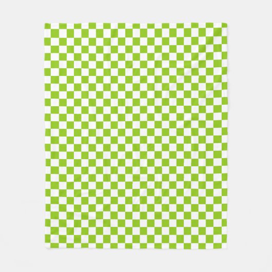 Schachbrettmuster für den Retro-Karo in Lime Green Fleecedecke (Vorderseite)