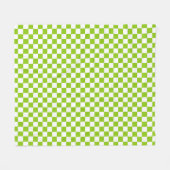 Schachbrettmuster für den Retro-Karo in Lime Green Fleecedecke (Vorderseite (Horizontal))