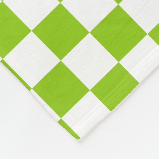 Schachbrettmuster für den Retro-Karo in Lime Green Fleecedecke (Ecke)