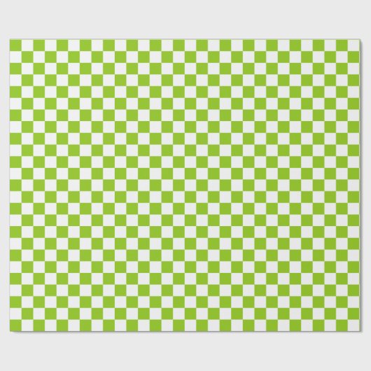 Schachbrettmuster für den Retro-Karo in Lime Green Geschenkpapier (Flach)