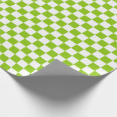 Schachbrettmuster für den Retro-Karo in Lime Green Geschenkpapier (Ecke)