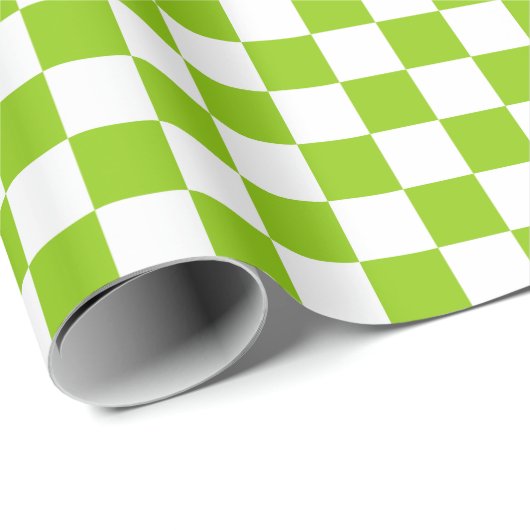 Schachbrettmuster für den Retro-Karo in Lime Green Geschenkpapier (Rolleneckpunkt)