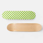 Schachbrettmuster für den Retro-Karo in Lime Green Skateboard (Horizontal)