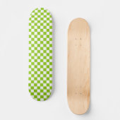 Schachbrettmuster für den Retro-Karo in Lime Green Skateboard (Vorderseite)