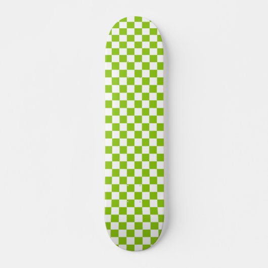 Schachbrettmuster für den Retro-Karo in Lime Green Skateboard (Vorne)