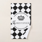 Schachbrettmuster für King & White und Black Squir Badhandtuch Set (Handtuch)