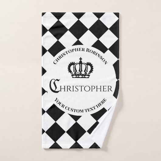 Schachbrettmuster für King & White und Black Squir Badhandtuch Set (Handtuch)