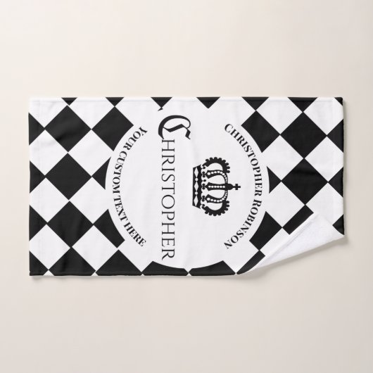 Schachbrettmuster für King & White und Black Squir Badhandtuch Set (Handtuch)