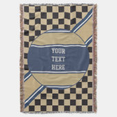 Schachbrettmuster + Ihr Backgr Farbe & Text Decke (Vorderseite Vertikal)