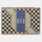 Schachbrettmuster + Ihr Backgr Farbe & Text Decke (Vorderseite)