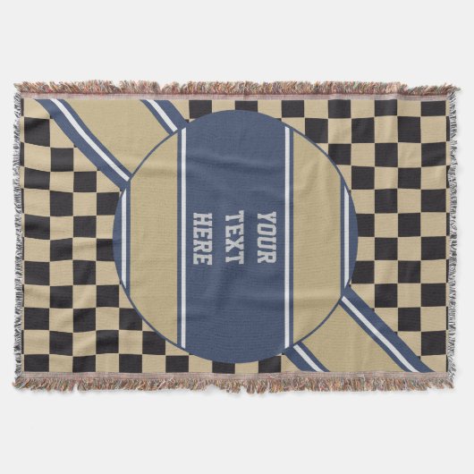 Schachbrettmuster + Ihr Backgr Farbe & Text Decke (Vorderseite)