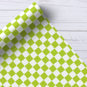 Schachbrettmuster in Grün und Weiß Geschenkpapier
