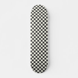 Schachbrettmuster in Off Black und Off White Skateboard